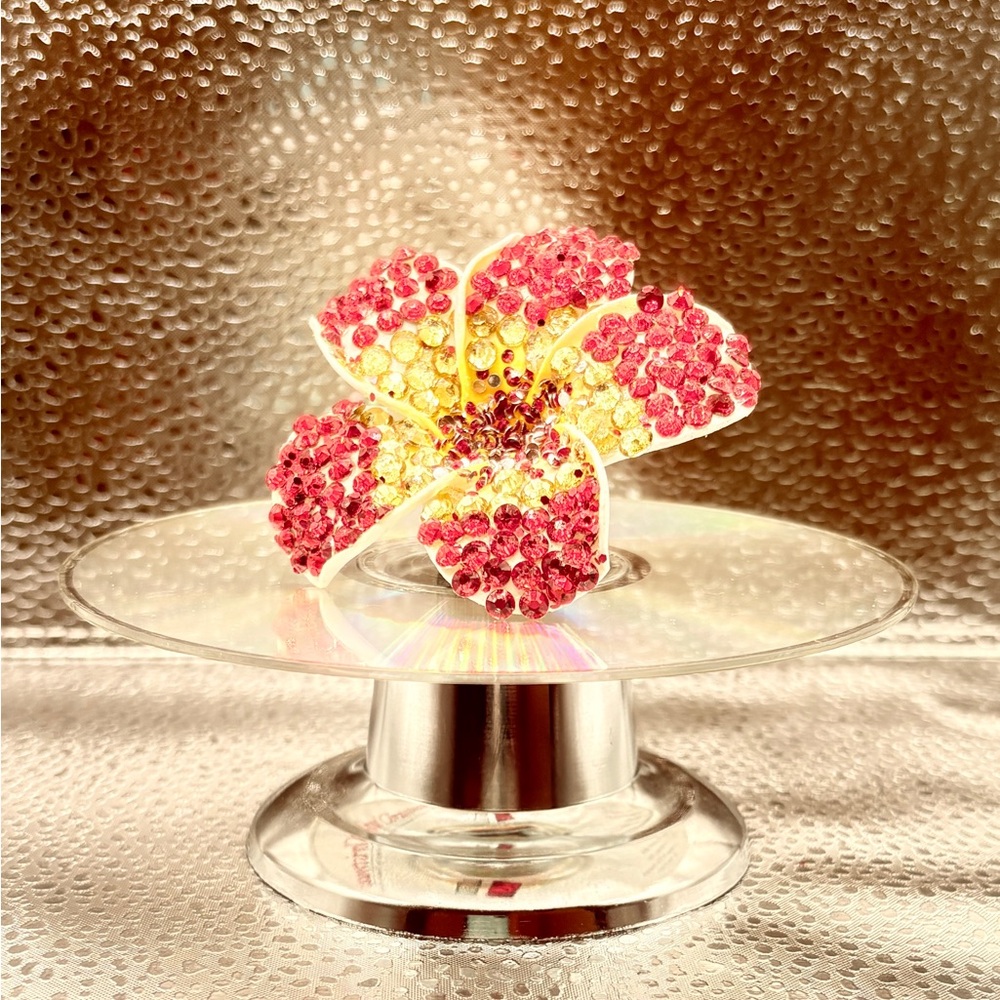 Red Crystal Flower Clip
